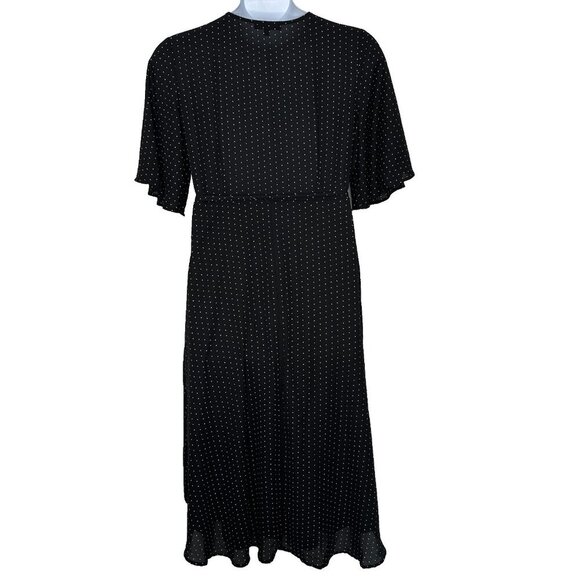 Lulus Midi Wrap Dress Farrah Black Print Size XL - Picture 2 of 11